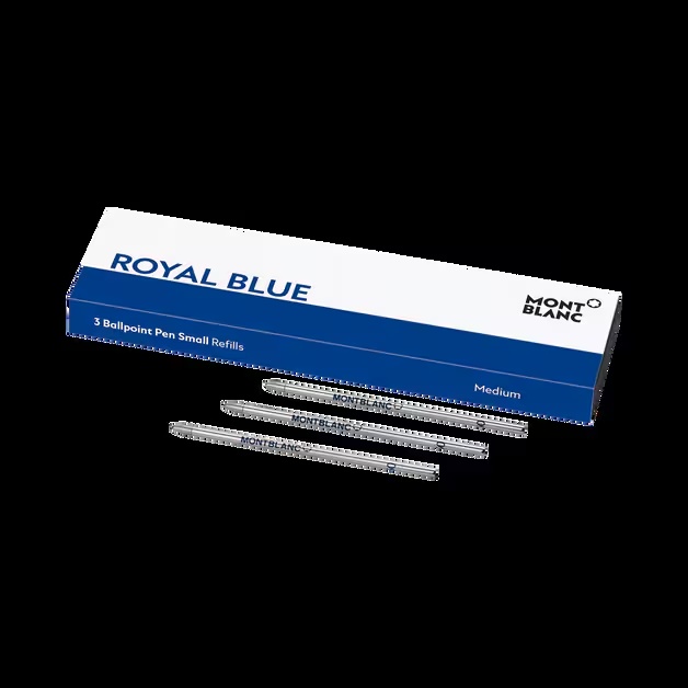 3 Ballpoint Small Refills, Royal Blue - Medium