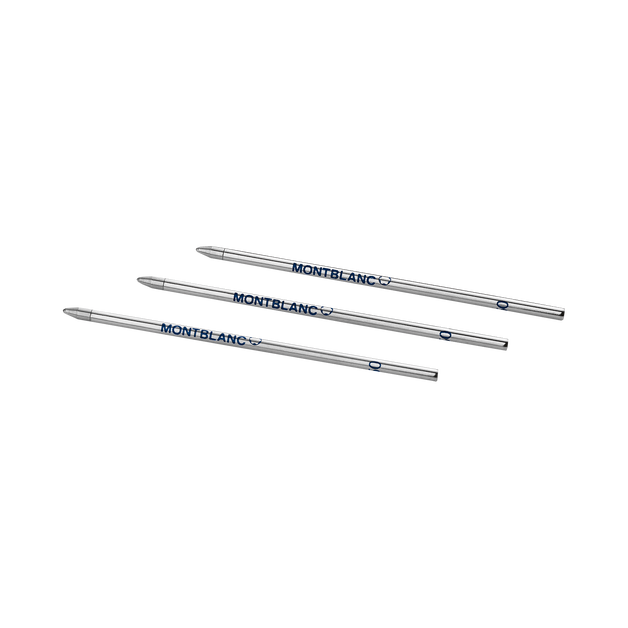 3 Ballpoint Small Refills, Royal Blue - Medium
