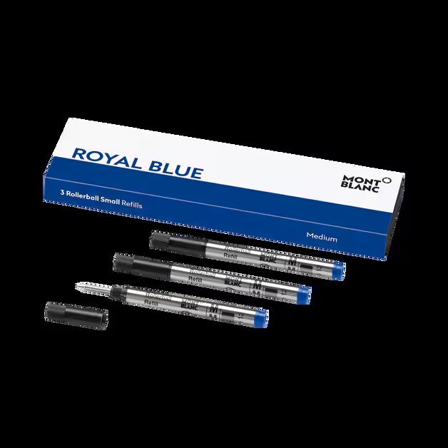 3 Rollerball Small Refills, Royal Blue - Medium