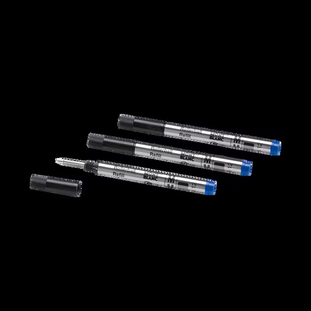3 Rollerball Small Refills, Royal Blue - Medium
