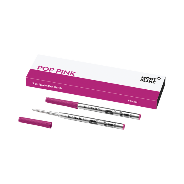 2 Ballpoint Refills, Pop Pink - Medium