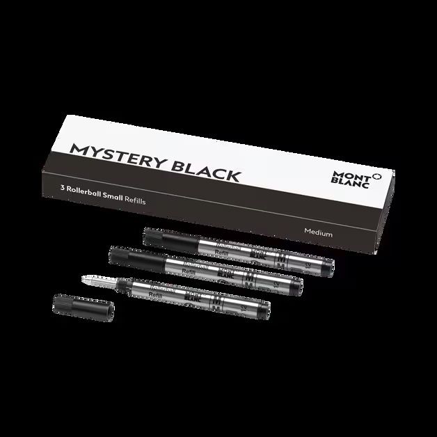 3 Rollerball Small Refills, Mystery Black - Medium