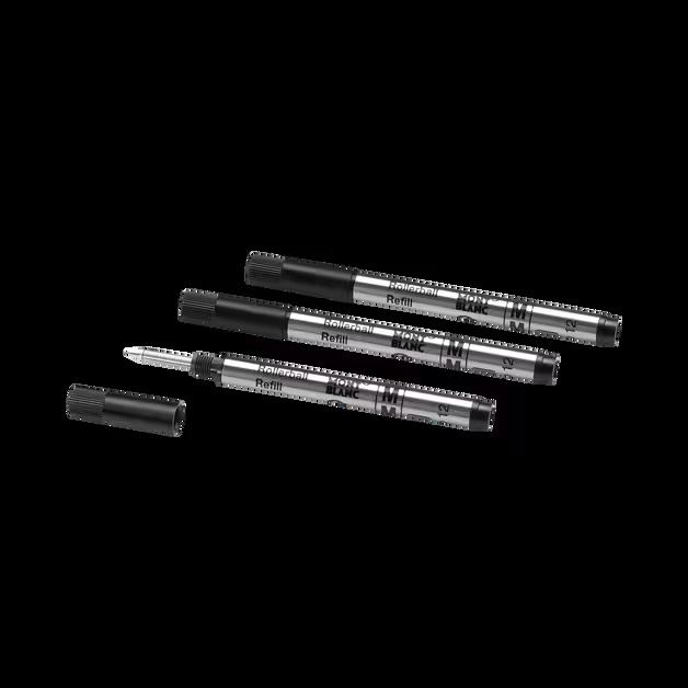 3 Rollerball Small Refills, Mystery Black - Medium