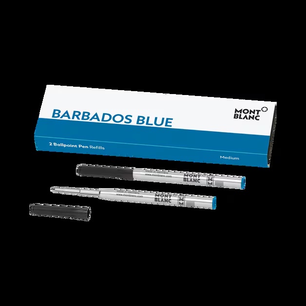 2 Ballpoint Refills, Barbados Blue - Medium