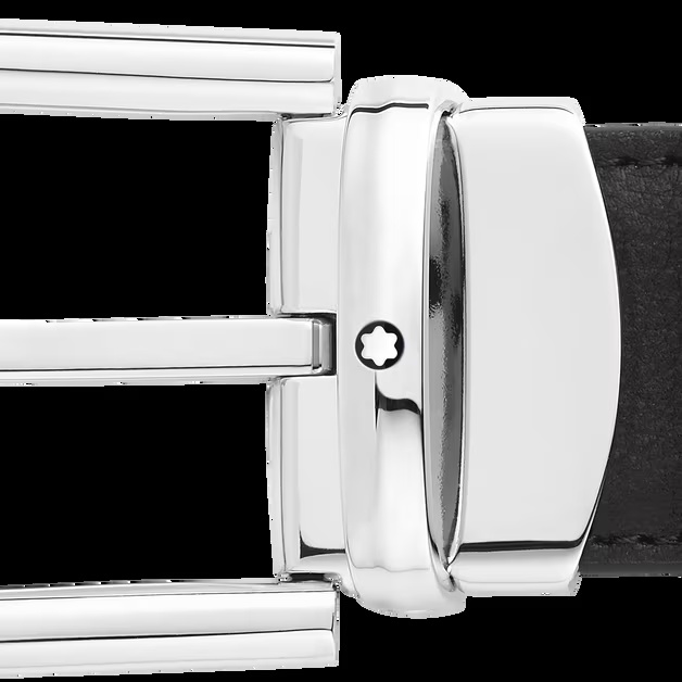 Horseshoe buckle black/brown 30 mm reversible leather belt